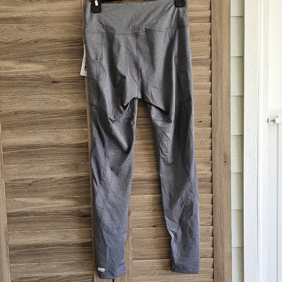 NWT mouse gray long gym leggings Marika size S 34 cotton spandax active wear - Picture 2 of 4